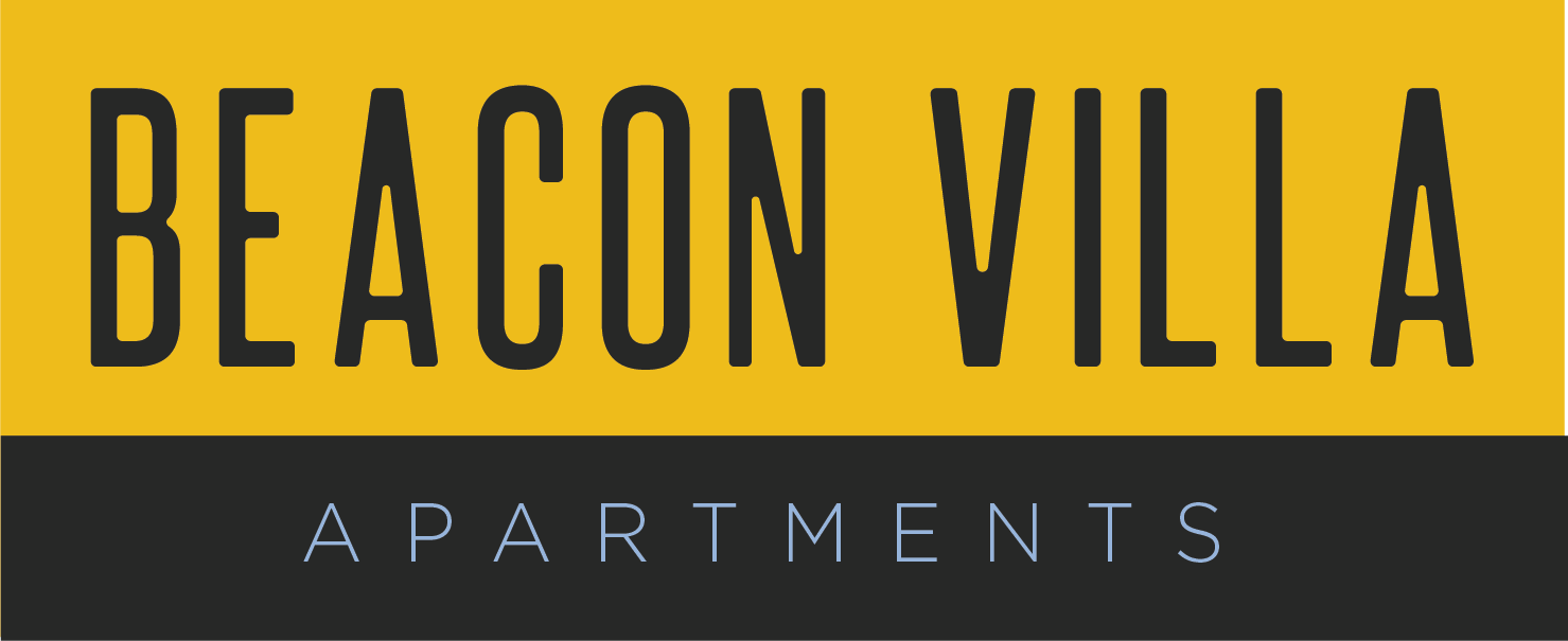 the logo apartments with a yellow and black background